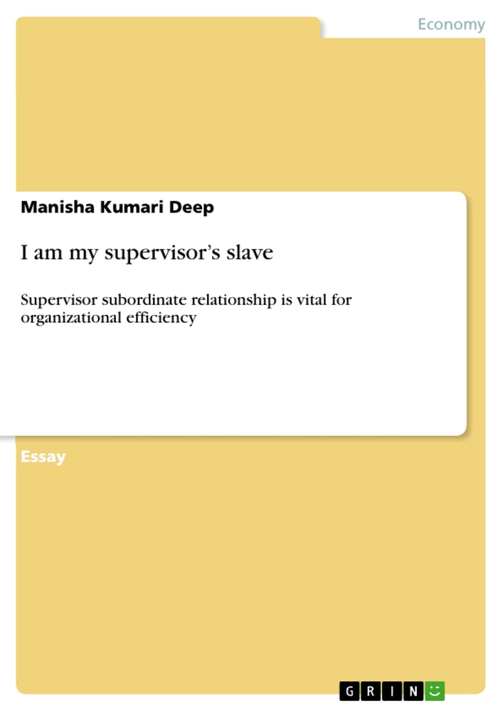 Title: I am my supervisor’s slave