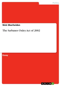 Titre: The Sarbanes Oxley Act of 2002