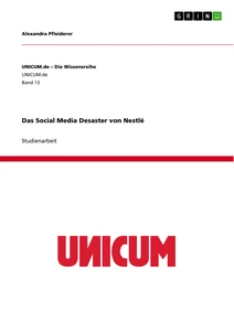 Titre: Das Social Media Desaster von Nestlé