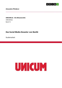 Titel: Das Social Media Desaster von Nestlé