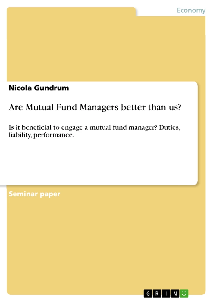 Title: Are Mutual Fund Managers better than us?