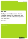 Titel: Die Figur des Don Juan in den Dramen 'Don Juan Tenorio' von José Zorrilla und 'Don Juan oder Die Liebe zur Geographie' von Max Frisch