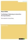 Título: Nachhaltiges Marketing in deutschen Bio-Supermärken