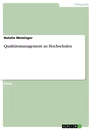 Title: Qualitätsmanagement an Hochschulen