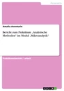 Titre: Bericht zum Praktikum „Analytische Methoden“ im Modul „Mikroanalytik“