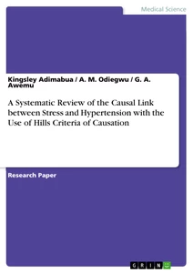 Title: A Systematic Review of the Causal Link between Stress and Hypertension with the Use of Hills Criteria of Causation