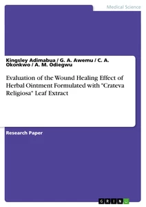 Title: Evaluation of the Wound Healing Effect of Herbal Ointment Formulated with "Crateva Religiosa" Leaf Extract