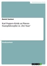 Título: Karl Poppers Kritik an Platons Staatsphilosophie in „Der Staat“