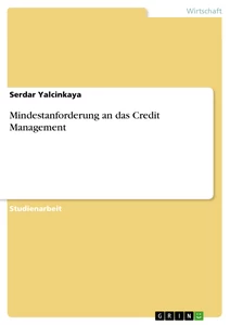 Titel: Mindestanforderung an das Credit Management