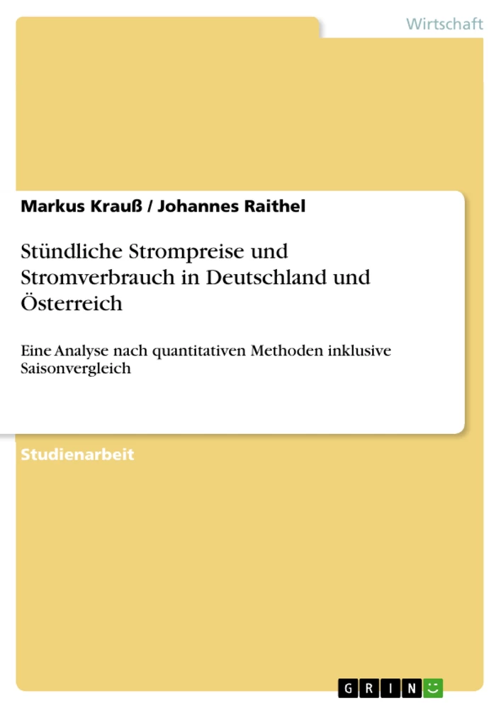 Titel: Stündliche Strompreise und Stromverbrauch in Deutschland und Österreich