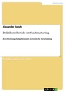 Título: Praktikumsbericht im Stadtmarketing