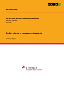 Titel: Design science in management research