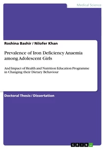 Titel: Prevalence of Iron Deficiency Anaemia among Adolescent Girls