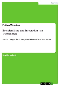 Titre: Energiemärkte und Integration von Windenergie