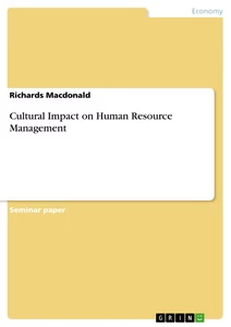 Titel: Cultural Impact on Human Resource Management