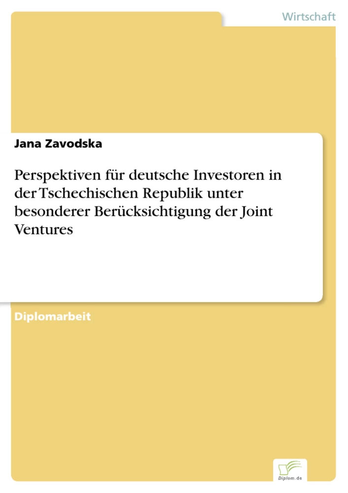 Titel: Perspektiven für deutsche Investoren in der Tschechischen Republik unter besonderer Berücksichtigung der Joint Ventures