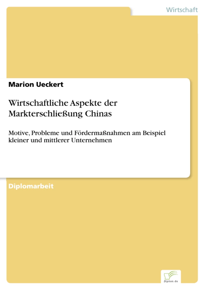 Titel: Wirtschaftliche Aspekte der Markterschließung Chinas
