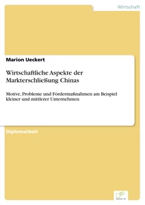 Titel: Wirtschaftliche Aspekte der Markterschließung Chinas