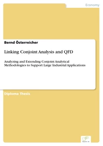 Titel: Linking Conjoint Analysis and QFD