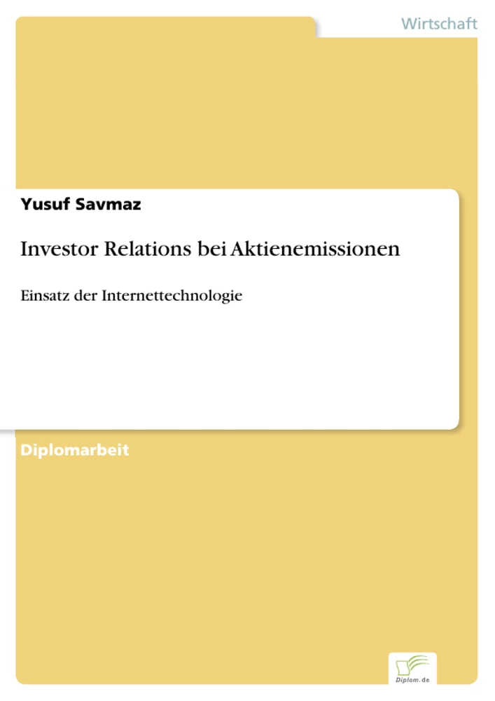 Titel: Investor Relations bei Aktienemissionen