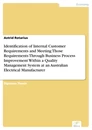 Titel: Identification of Internal Customer Requirements and Meeting Those Requirements Through Business Process Improvement Within a Quality Management System at an Australian Electrical Manufacturer