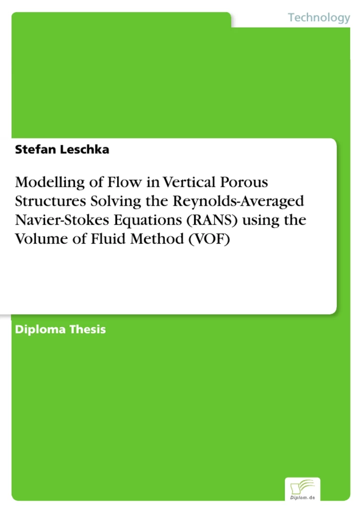 Titel: Modelling of Flow in Vertical Porous Structures Solving the Reynolds-Averaged Navier-Stokes Equations (RANS) using the Volume of Fluid Method (VOF)