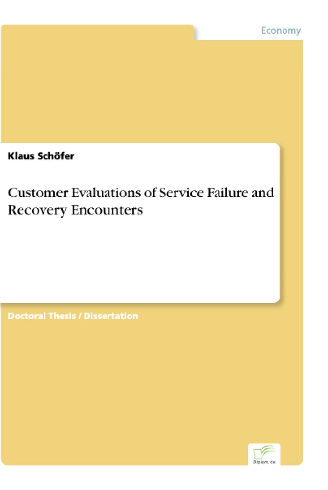 Titel: Customer Evaluations of Service Failure and Recovery Encounters