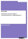 Title: Schriftliche Rechenverfahren - Unterrichtsentwurf - Mathematik Kl. 4