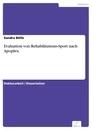 Titel: Evaluation von Rehabilitations-Sport nach Apoplex