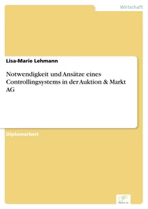 Titel: Notwendigkeit und Ansätze eines Controllingsystems in der Auktion & Markt AG