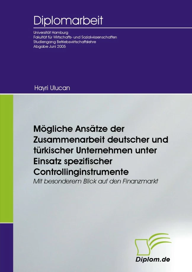 Titel: Mögliche Ansätze der Zusammenarbeit deutscher und türkischer Unternehmen unter Einsatz spezifischer Controllinginstrumente