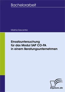 Titel: Einsatzuntersuchung für das Modul SAP CO-PA in einem Beratungsunternehmen