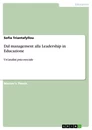 Título: Dal management alla Leadership in Educazione