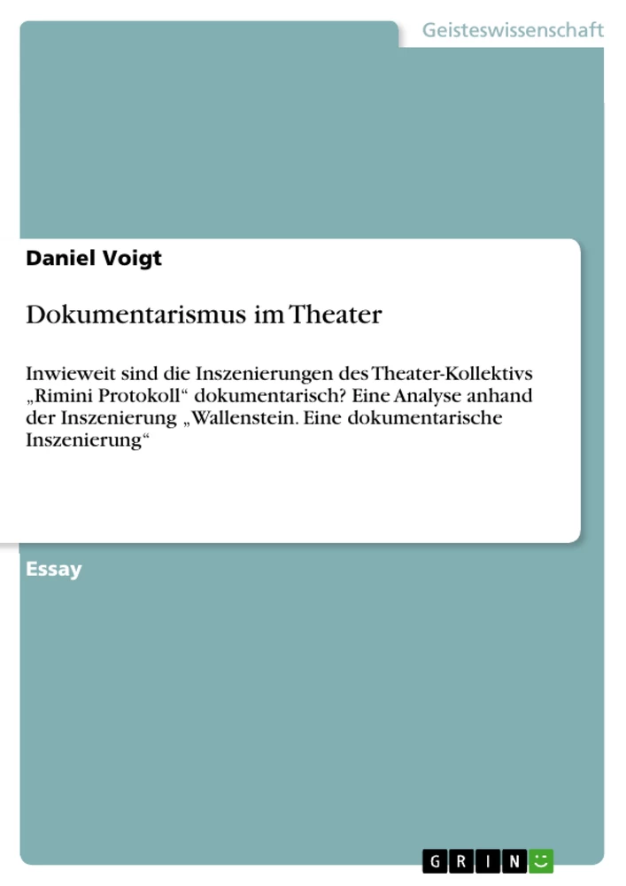 Titre: Dokumentarismus im Theater