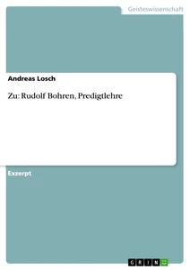 Título: Zu: Rudolf Bohren, Predigtlehre