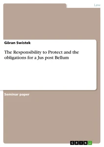 Titel: The Responsibility to Protect and the obligations for a Jus post Bellum