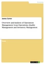 Título: Overview and Analysis of Operations Management. Lean Operations, Quality Management and Inventory Management