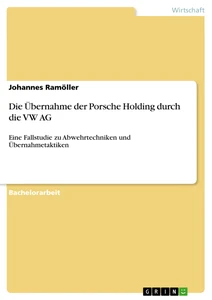 Titel: Die Übernahme der Porsche Holding durch die VW AG