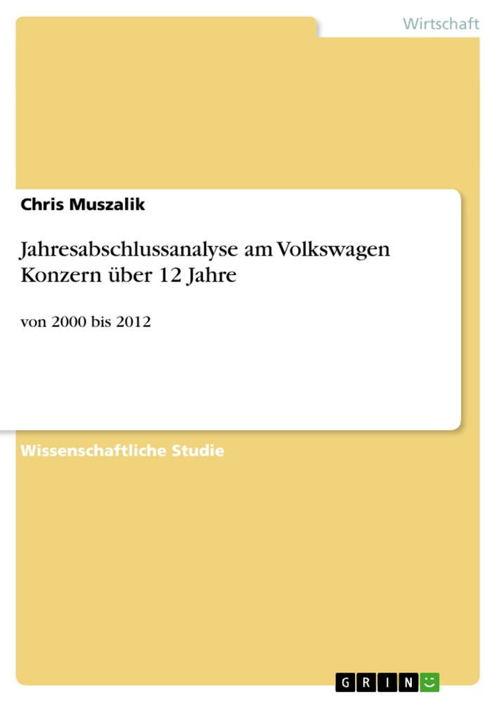 Titel: Jahresabschlussanalyse am Volkswagen Konzern über 12 Jahre