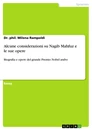 Titel: Alcune considerazioni su Nagib Mahfuz e le sue opere