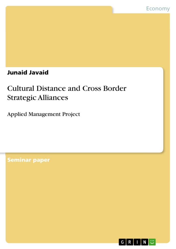 Title: Cultural Distance and Cross Border Strategic Alliances