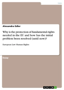 Titre: Why is the protection of fundamental rights needed in the EU and how has the initial problem been resolved (until now)?