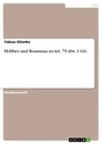 Titre: Hobbes und Rousseau zu Art. 79 Abs. 3 GG