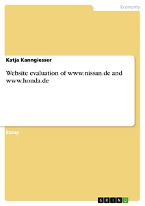 Titel: Website evaluation of www.nissan.de and www.honda.de