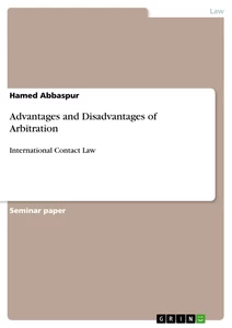 Titre: Advantages and Disadvantages of Arbitration