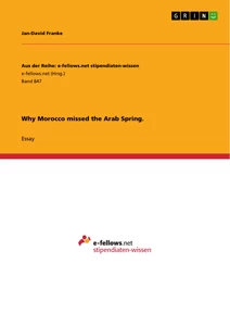 Title: Why Morocco missed the Arab Spring.