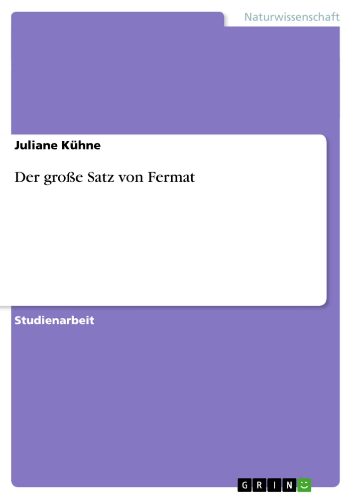 Titre: Der große Satz von Fermat