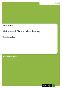 Titre: Makro- und Mesozyklusplanung