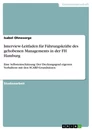 Titel: Interview-Leitfaden für Führungskräfte des gehobenen Managements in der FH Hamburg