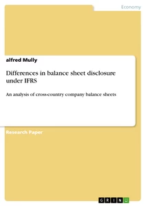 Title: Differences in balance sheet disclosure under IFRS